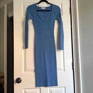Chic Long Sleeve Blue Dress